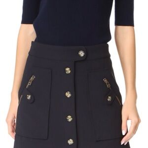 Veronica Beard Black Button-Up mini Skirt